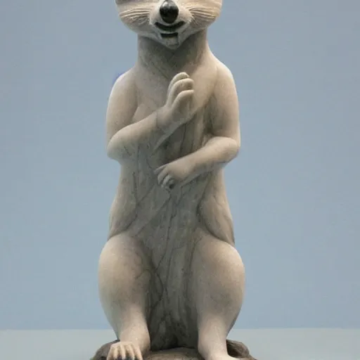 Image similar to Marble statue of a Raccoon