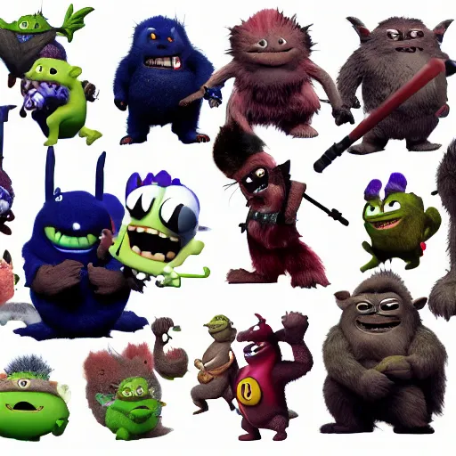 Image similar to ryan reynolds godzilla yoda donkey kong pikachu yeti shrek super mario homer groot waluigi darth vader mike wazowski, highly detailed, extremely high quality, hd, 4 k, 8 k, professional photographer, 4 0 mp, lifelike, top - rated, award winning, cinematic, realistic, detailed lighting, detailed shadows, sharp, no blur, edited, corrected, trending