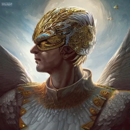 Image similar to a metaphysical eagle themed king, mystical cosmic messenger, 4 k digital illustration by artgerm, wlop, james jean, andrei riabovitchev, marc simonetti, yoshitaka amano, artstation, cgsociety