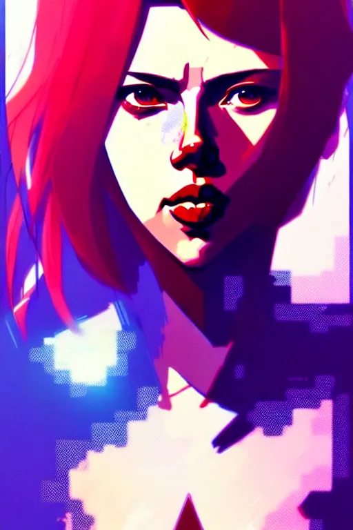 Image similar to a ultradetailed beautiful panting of scarlett johansson as motoko kusanagi, by conrad roset, greg rutkowski and makoto shinkai, trending on artstation