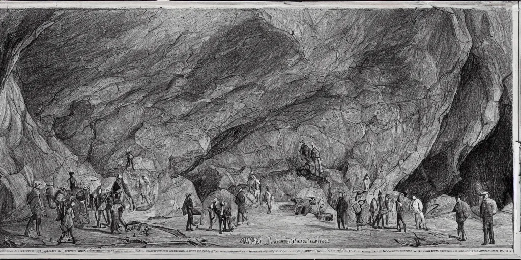 Prompt: a drawing of a cave survey beneath kensington gardens, large scale, technical map, surveyors map