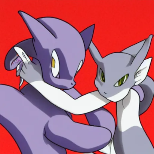 Image similar to mewtwo and mew