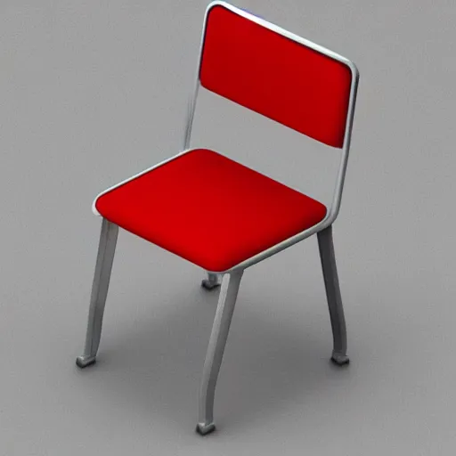 Image similar to 3 d object of chair rendered in isometric in 3 d game, isometric art, centralised, mohamed chahin, blender cycles render, solid colours material, no background and shadows