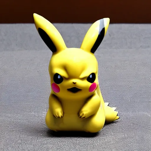 Prompt: polished marble pikachu figurine