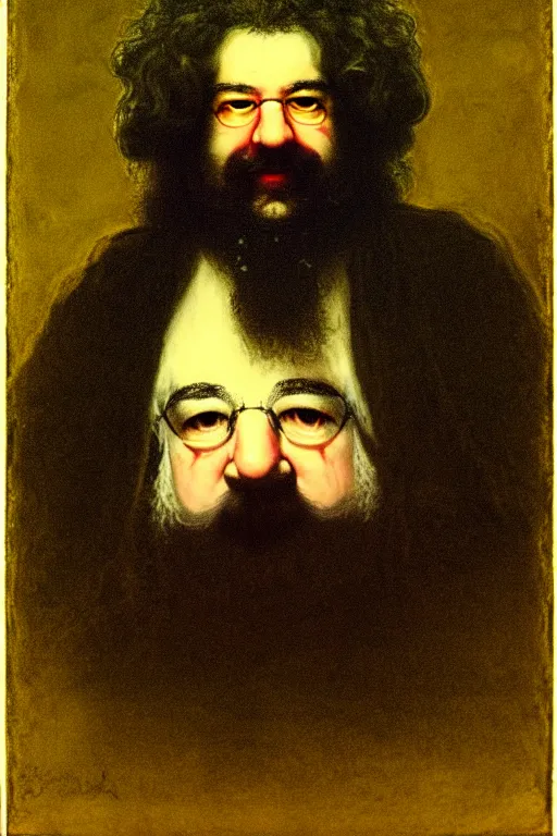 Prompt: Jerry Garcia by Rembrandt