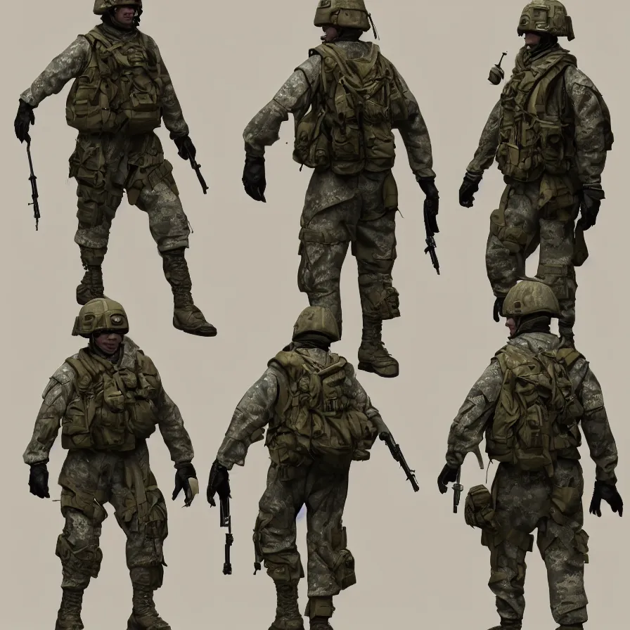 Image similar to lone single suited being, 4 limbs and civilized behavior, military soldier behavior, photorealistic rendering, hyperdetailed