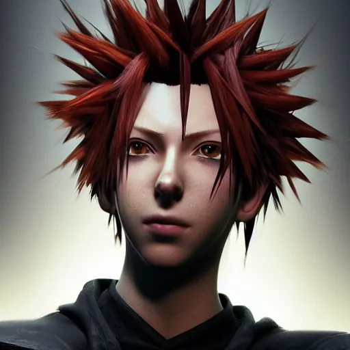 Image similar to photo realistic image of axel from kingdom hearts, stunning 3 d render inspired art by istvan sandorfi and greg rutkowski, front complete pose, realistic, highly detailed attributes and atmosphere, dim volumetric cinematic lighting,