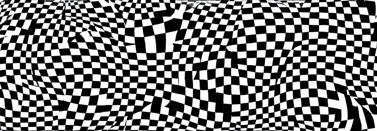 Prompt: black and white checkerboard op art escher abstract shapes