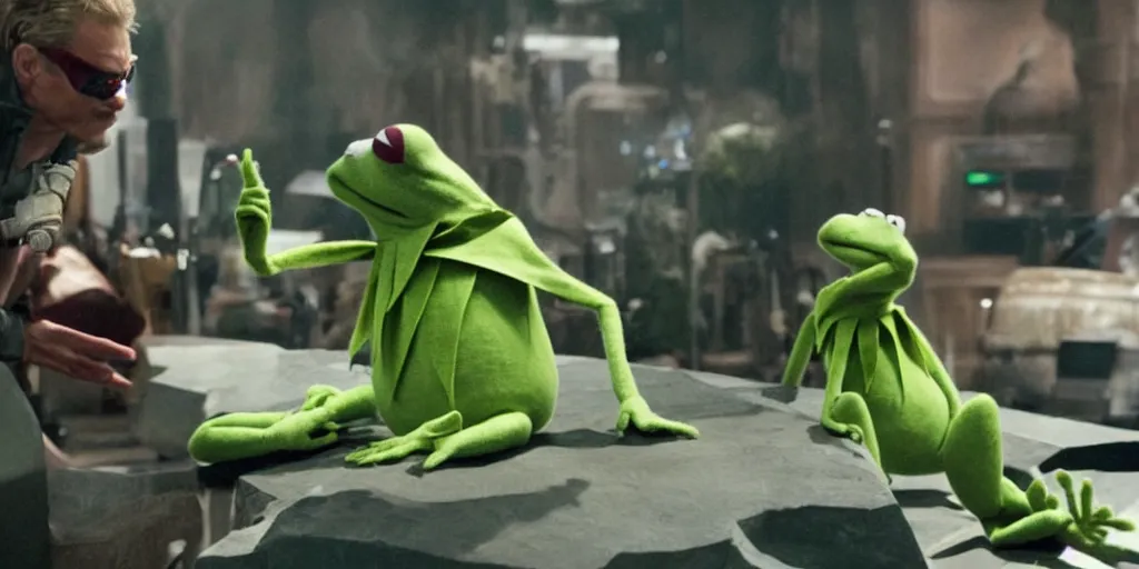 Image similar to Kermit in the Avengers movie (2012), IMAX footage