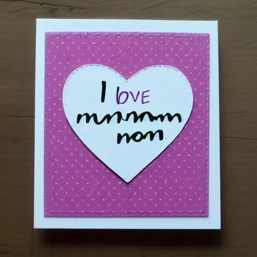 Image similar to I love you mom card with hearts