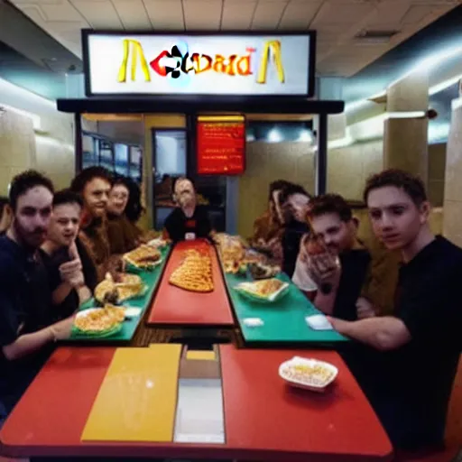 Image similar to the last supper at mcdonalds