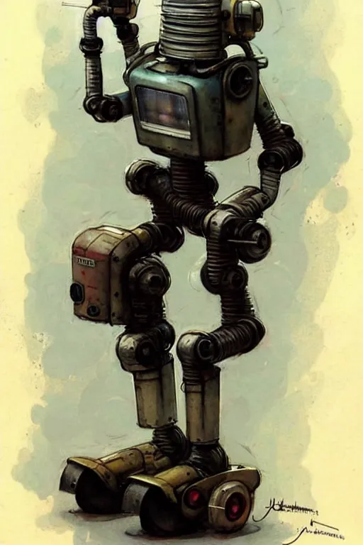 Image similar to ( ( ( ( ( 1 9 5 0 s retro future robot android 1 9 8 0 s robot industrial. muted colors. ) ) ) ) ) by jean - baptiste monge!!!!!!!!!!!!!!!!!!!!!!!!!!!!!!