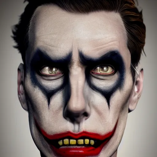 Prompt: Jerma in real life with joker makeup, realistic, very realistic, hyperrealistic, highly detailed, very detailed, extremely detailed, detailed, digital art, oil painting, trending on artstation, headshot and bodyshot, detailed face, very detailed face, extremely detailed face, HD Quality, 8k resolution