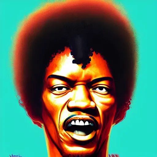 Image similar to portrait of jimmy hendrix as the voodoo child, mattepainting concept blizzard pixar maya engine on stylized background splash comics global illumination lighting artstation, sharp focus, lois van baarle, ilya kuvshinov, rossdraws