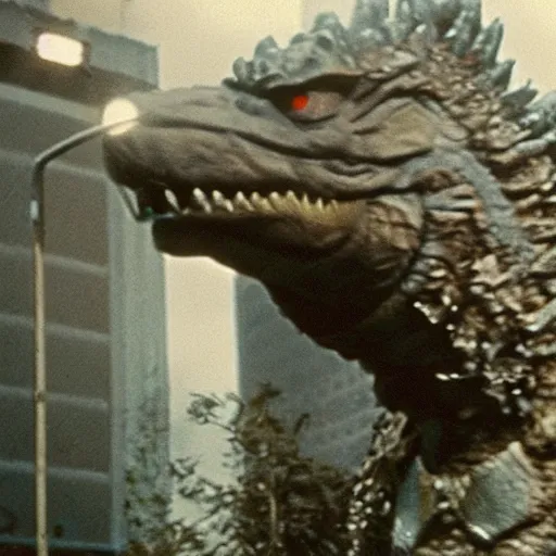 Image similar to a film still of bluey as godzilla