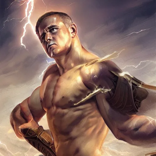 Prompt: benjamin netanyahu as a buff greek god of lightning, shooting lightning bolts from hands, highly detailed, ultra clear, by artgerm and greg rutkowski