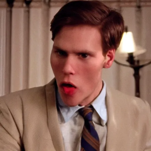 Prompt: Live Action Still of Jerma in Animal House, real life, hyperrealistic, ultra realistic, realistic, highly detailed, epic, HD quality, 8k resolution, body and headshot, film still