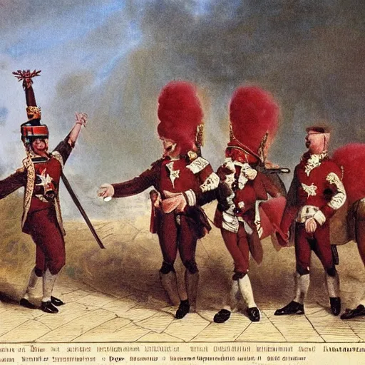 Prompt: pig faced soldiers napoleonic