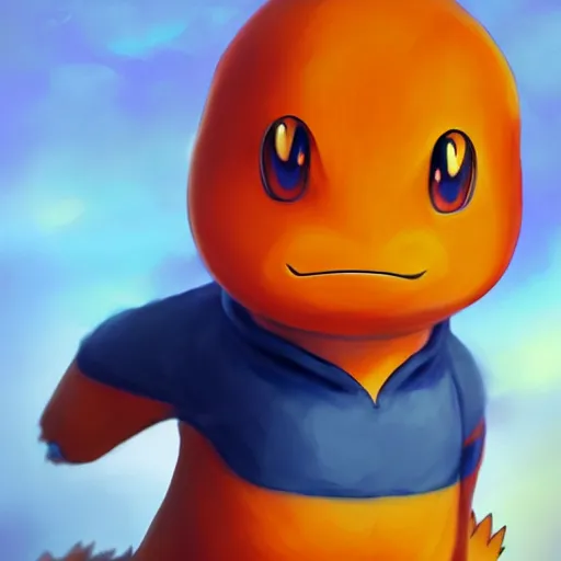 Image similar to highly realistic pokemon charmander, oil on canvas, intricate, portrait, 8 k highly professionally detailed, hdr, cgsociety