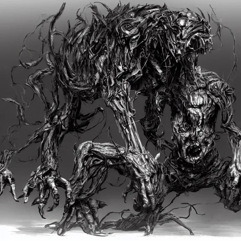 Image similar to The Evil Within monster, cybernetics, concept art