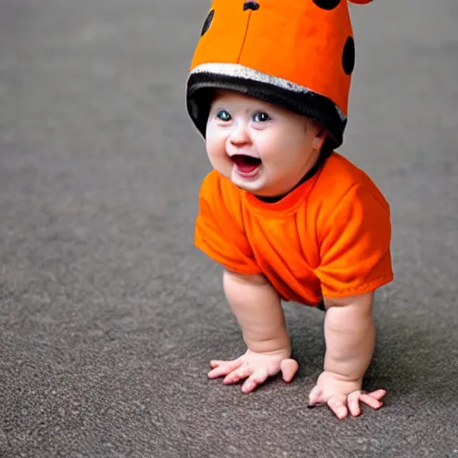 Image similar to cute baby chick dressed as an inmate