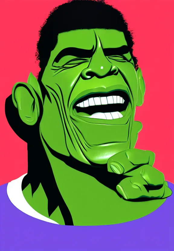 Image similar to Obama Hulk by Beeple with almost no Andy Warhol influence