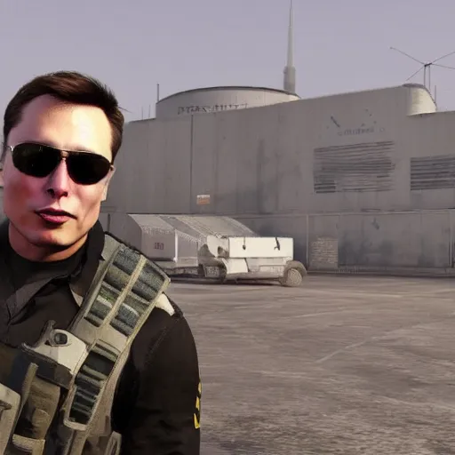 Image similar to ingame screenshot of Elon Musk in modern warfare 2019