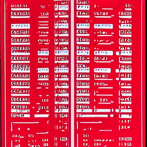 Prompt: bright red plastic computer punch card