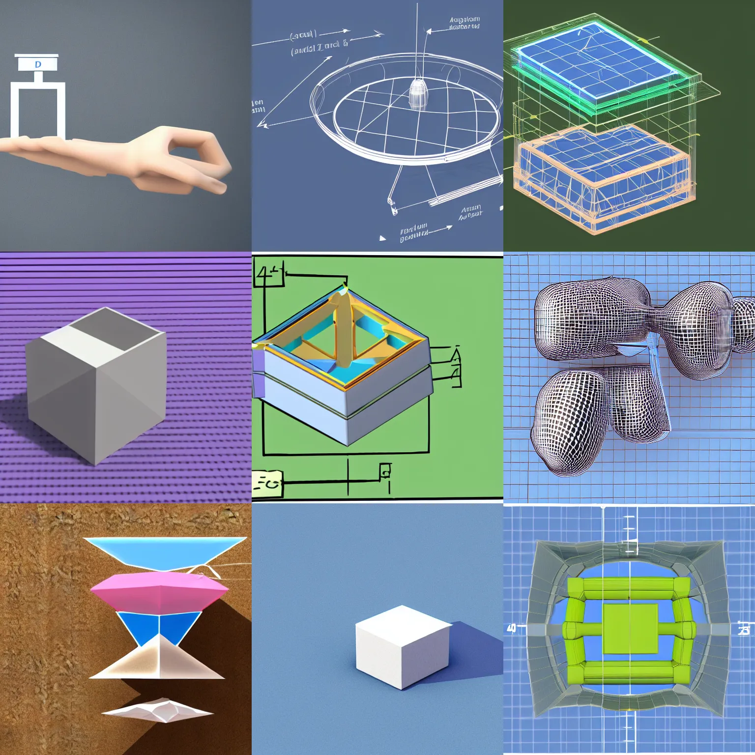 Prompt: a diagram of a 4 d object in a 3 d world.