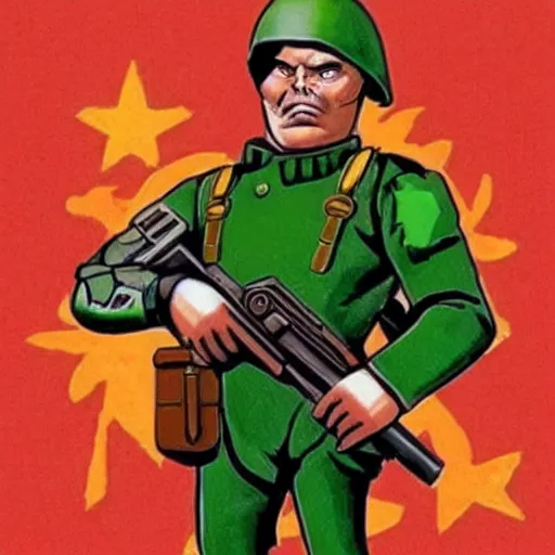 Image similar to Doomguy as a soviet soldier