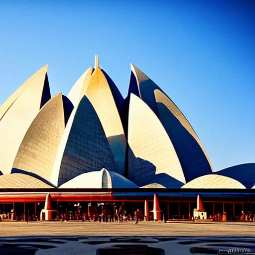 Image similar to futuristic lotus temple space station with gold, red and white marble panels, by santiago calatrava, intricate contemporary architecture, photo journalism, photography, cinematic, national geographic photoshoot