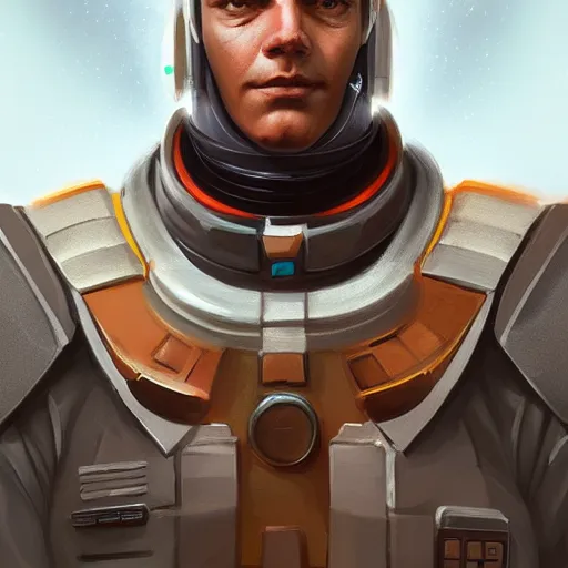 Image similar to A portrait of a space admiral, D&D, sci-fi, elegant, hopeful, muscular, highly detailed, digital painting, artstation, concept art, smooth, sharp focus, illustration