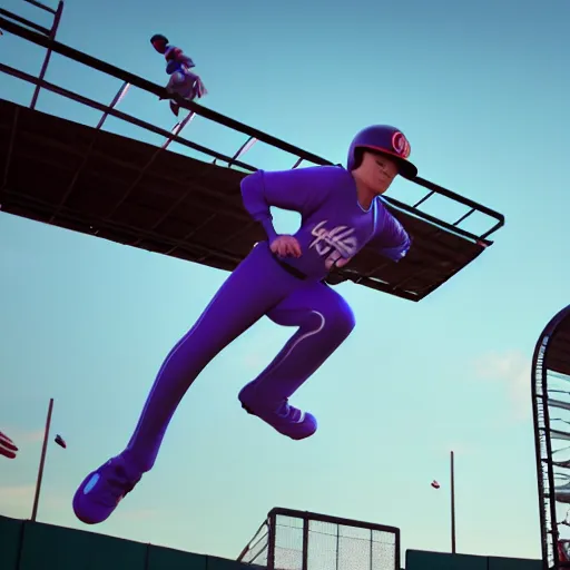 Prompt: disney pixar render of an aberration in the fabric of reality floating above a little league baseball game, cinematic lighting, octane render 8 k