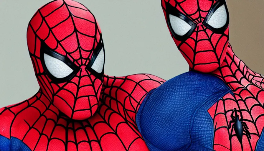Image similar to spiderman looking seductively at the camera