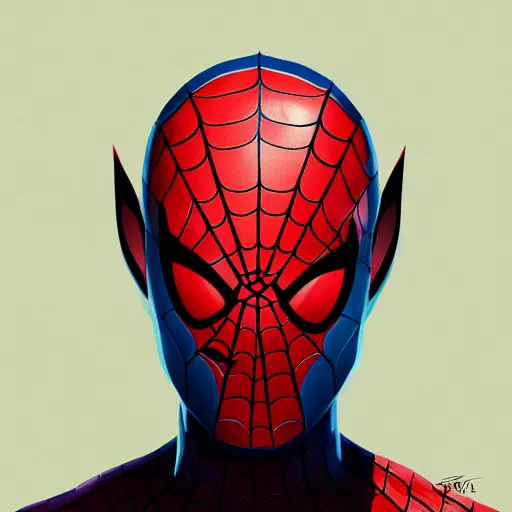 Image similar to face icon stylized minimalist spiderman, loftis, cory behance hd by jesper ejsing, by rhads, makoto shinkai and lois van baarle, ilya kuvshinov, rossdraws global illumination
