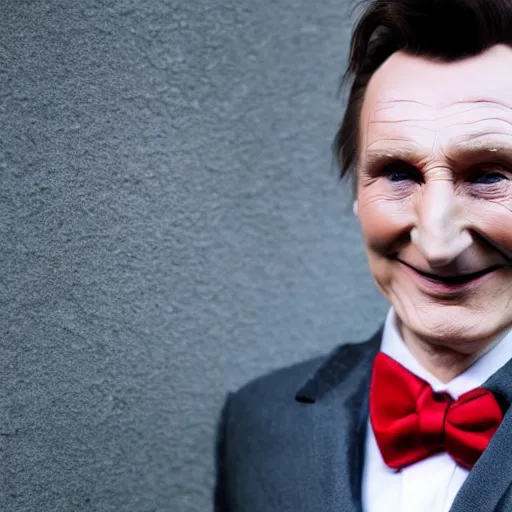 Image similar to liam neeson as pee wee herman, 8k, bowtie,