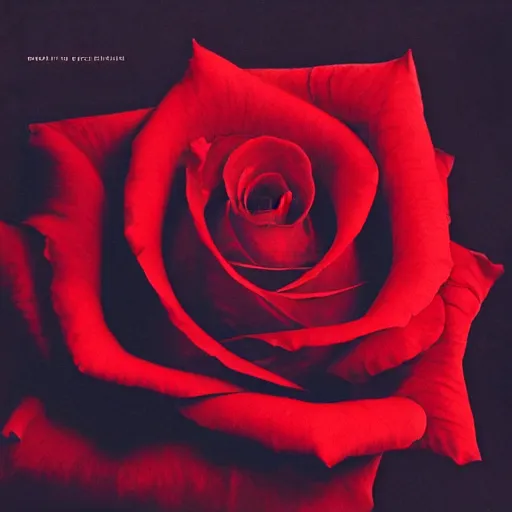 Image similar to album cover of a indie pop band, red rose, album cover art