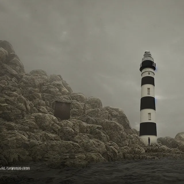 Image similar to a beautiful view of silent hill lighthouse, ultra detailed