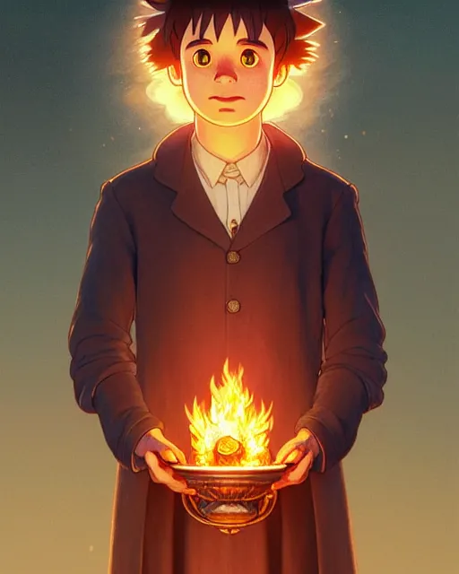 Prompt: real life portrait of calcifer from the movie howl's moving castle, intricate, elegant, highly detailed, digital painting, artstation, concept art, smooth, sharp focus, illustration, art by artgerm and greg rutkowski and fra angelico and alphons mucha