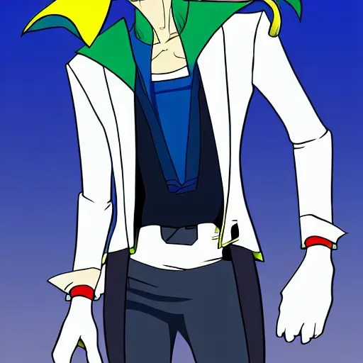 Prompt: Dandy from space dandy anime, cell shading, clean linework, smooth
