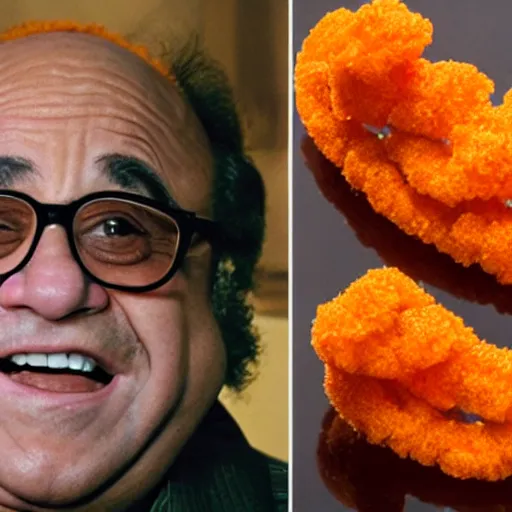 Image similar to danny devito and his cheeto