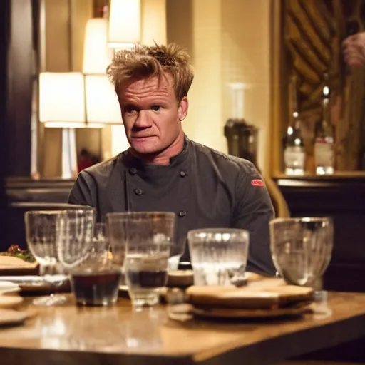 Prompt: gordon ramsey starring as home alone movie, movie still, 8 k