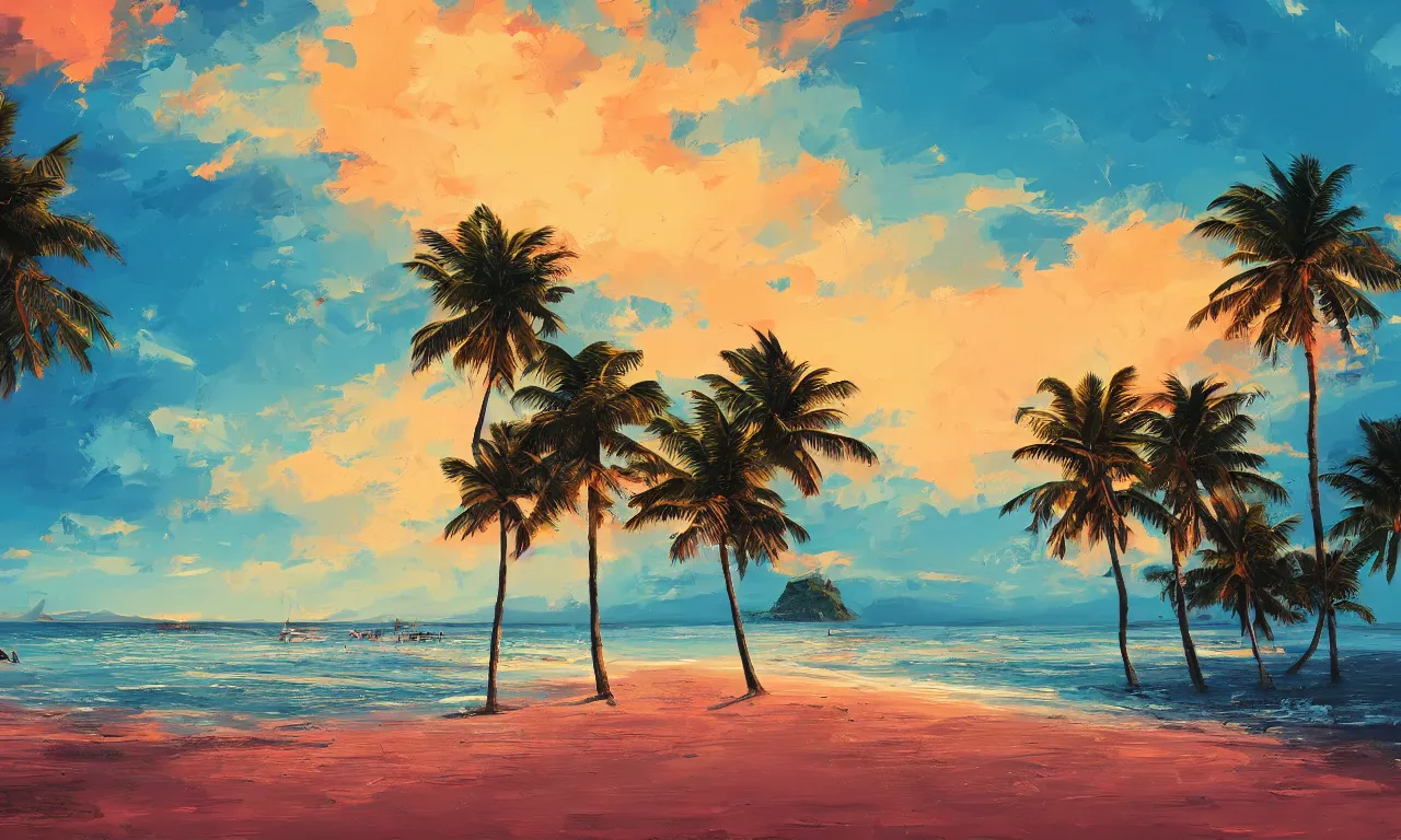 Image similar to paradise beach by alena aenami artworks in 4 k