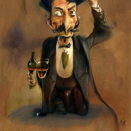 Image similar to the drunk french baron by peter de seve