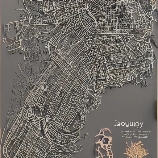 Prompt: very detailed, intricate, artsy, grotosque, jakarta map by gareth fuller and claire brewster