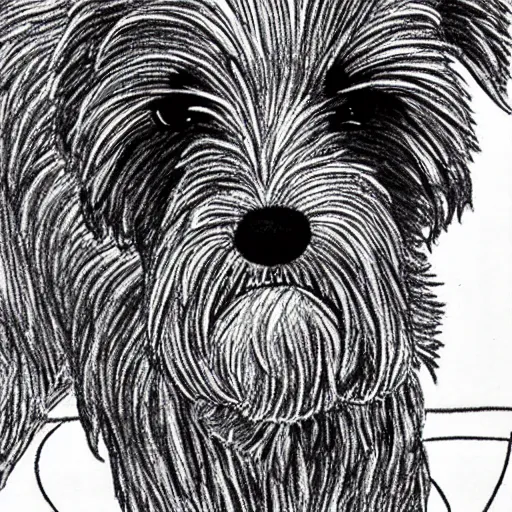 Image similar to a wire hair terrier highly detailed black and white “ katsuhiro otomo ” akira manga