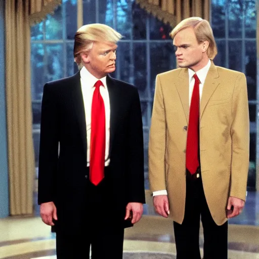 Prompt: Niles Crane cross-examining Donald Trump