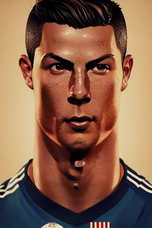 Prompt: christiano ronaldo, manga cover art, detailed color portrait, artstation trending, 8 k, greg rutkowski