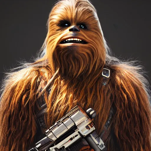 Prompt: Chewbacca as the terminator, octane render