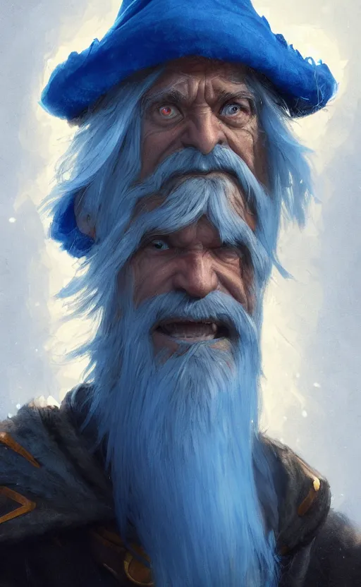 Image similar to alexis ohanian as a wizard, blue wizard hat, concept art, detailed face, fantasy, highly detailed, hearthstone, cinematic lighting, digital art painting by greg rutkowski